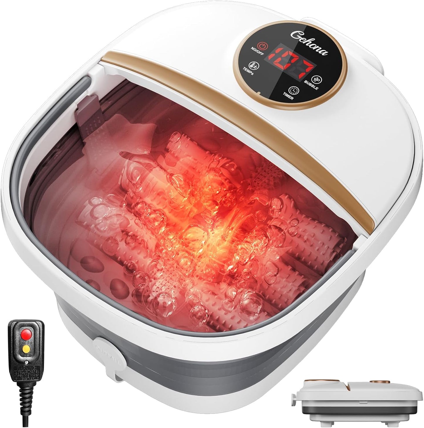 Collapsible Foot Spa Bath with Heat and Massage Features