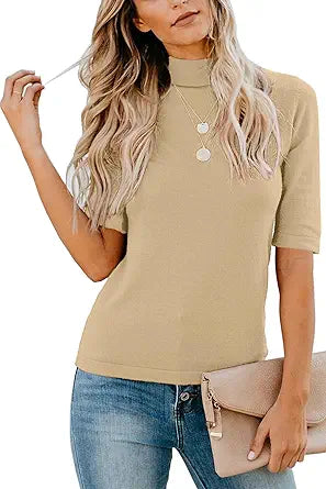 LETSRUNWILD Mock Turtleneck Dressy Tops for Women Casual Wear