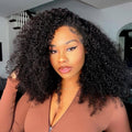Kinky Curly Half Wig Human Hair 200 Density for Easy Styling