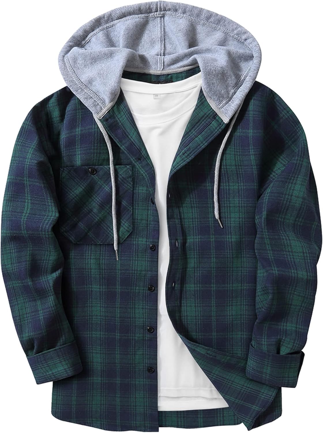ZITY Men's Flannel Hoodie Shirt for Stylish Casual Wear