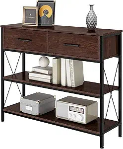 HITHOS Industrial Console Table with Drawers for Entryway