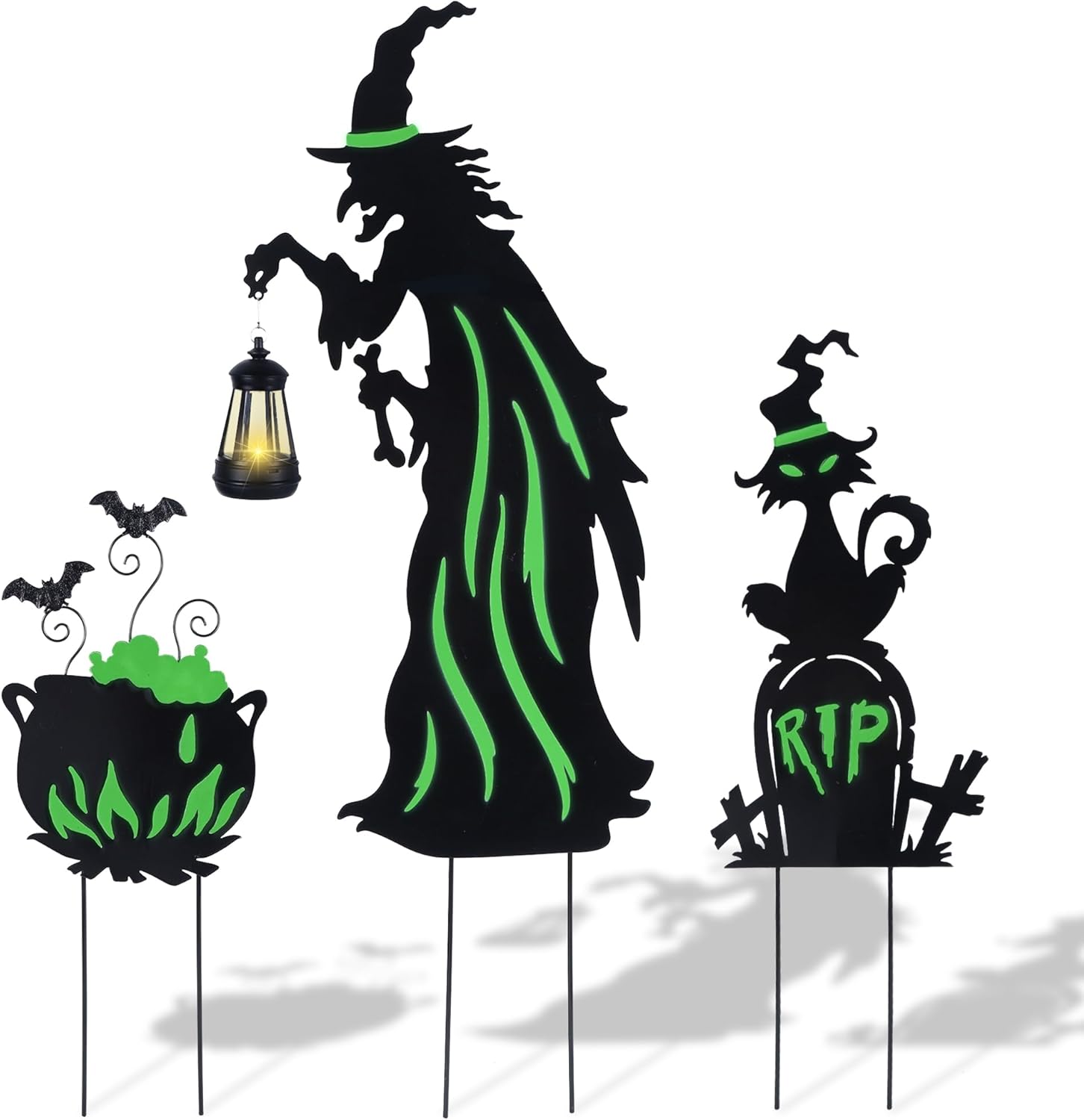Prsildan Halloween Decorations Outdoor - Spooky Metal Yard Stakes