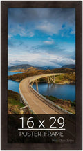 wallsthatspeak 16x29 Espresso Brown Picture Frame - Slim Profile