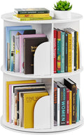 SpaceAid 2 Tier Rotating Bookshelf Tower - Compact Spinning Bookcase