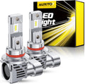 AUXITO 9012 LED Bulb Pack of 2 - 800% Brighter 6500K White