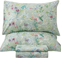 QSH 100% Egyptian Cotton Cal King Sheets - Floral Percale Comfort