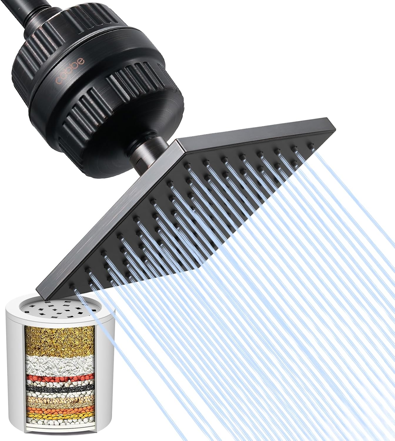 Cobbe High Pressure Filtered Shower Head Combo for Hard Water