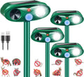 Solar Ultrasonic Animal Repellent 4 Pack - Motion Sensor Strobe