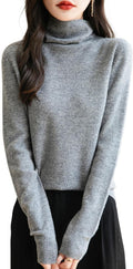 Women's 100% Merino Wool Seamless Turtleneck Sweater - Soft 26Nm/2