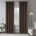 Cocoa Brown 100% Blackout Linen Curtains 100 in Long - Room Darkening