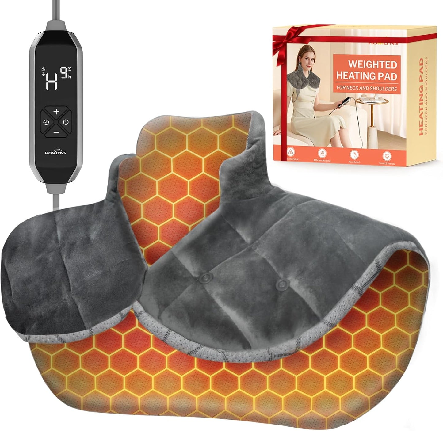 HOMLYNS Graphene Neck Heating Pad: Back Pain Relief