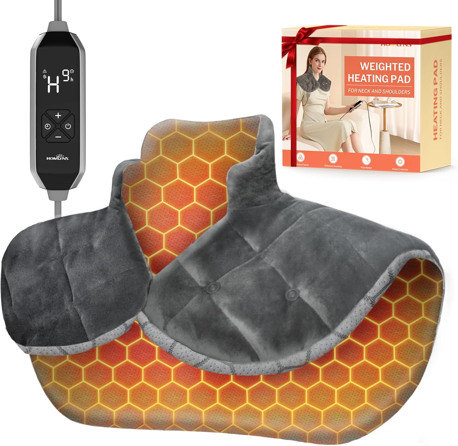 HOMLYNS Graphene Neck Heating Pad: Back Pain Relief