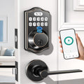 keyless Entry Door Lock deadbolt with Handle Set - Fingerprint Smart