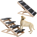 2-in-1 Pet Ramp Dog Stair - Adjustable Foldable Ramp for Beds & Cars