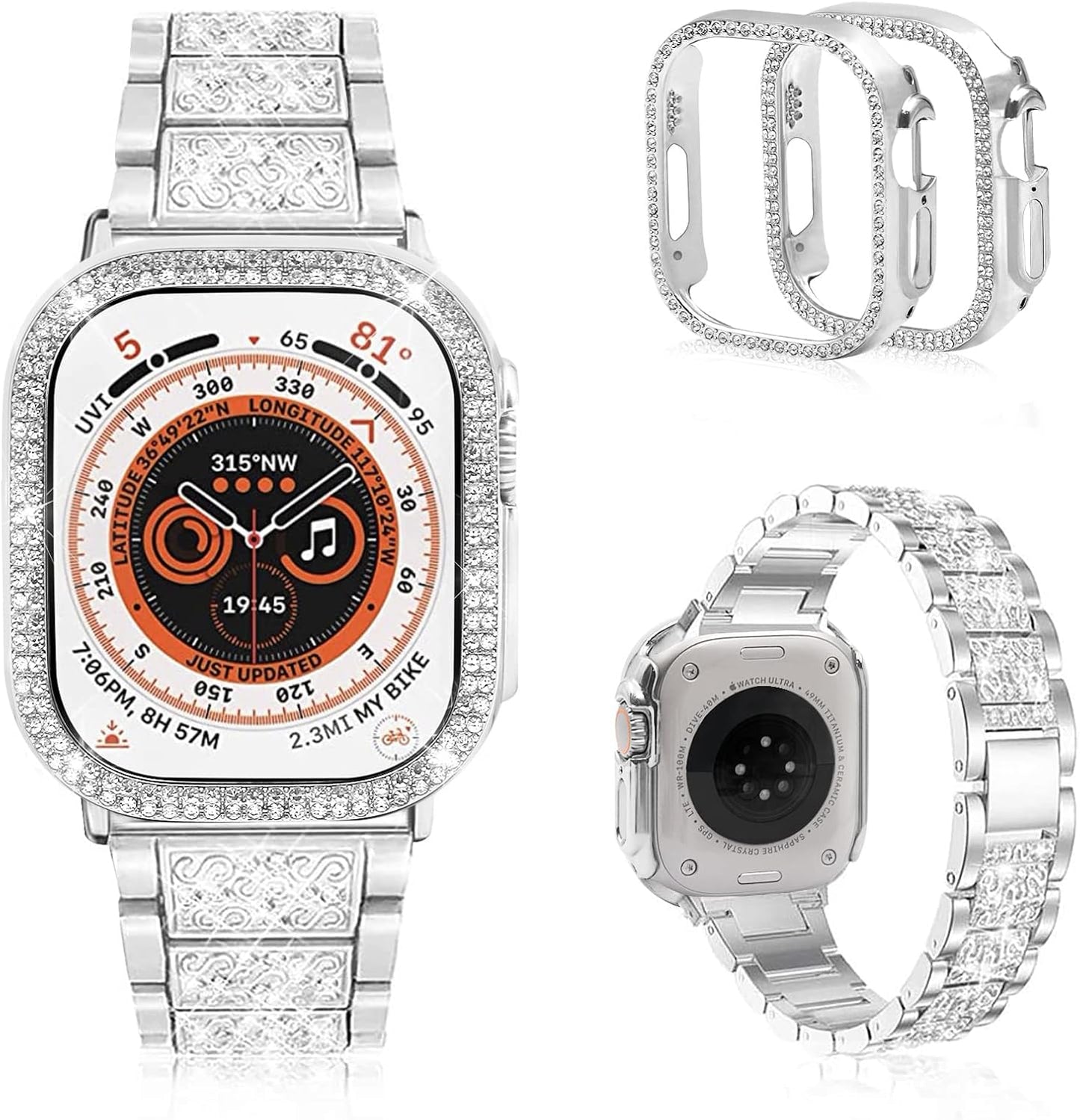 Bling Jewelry Band & Case Set for Apple Watch