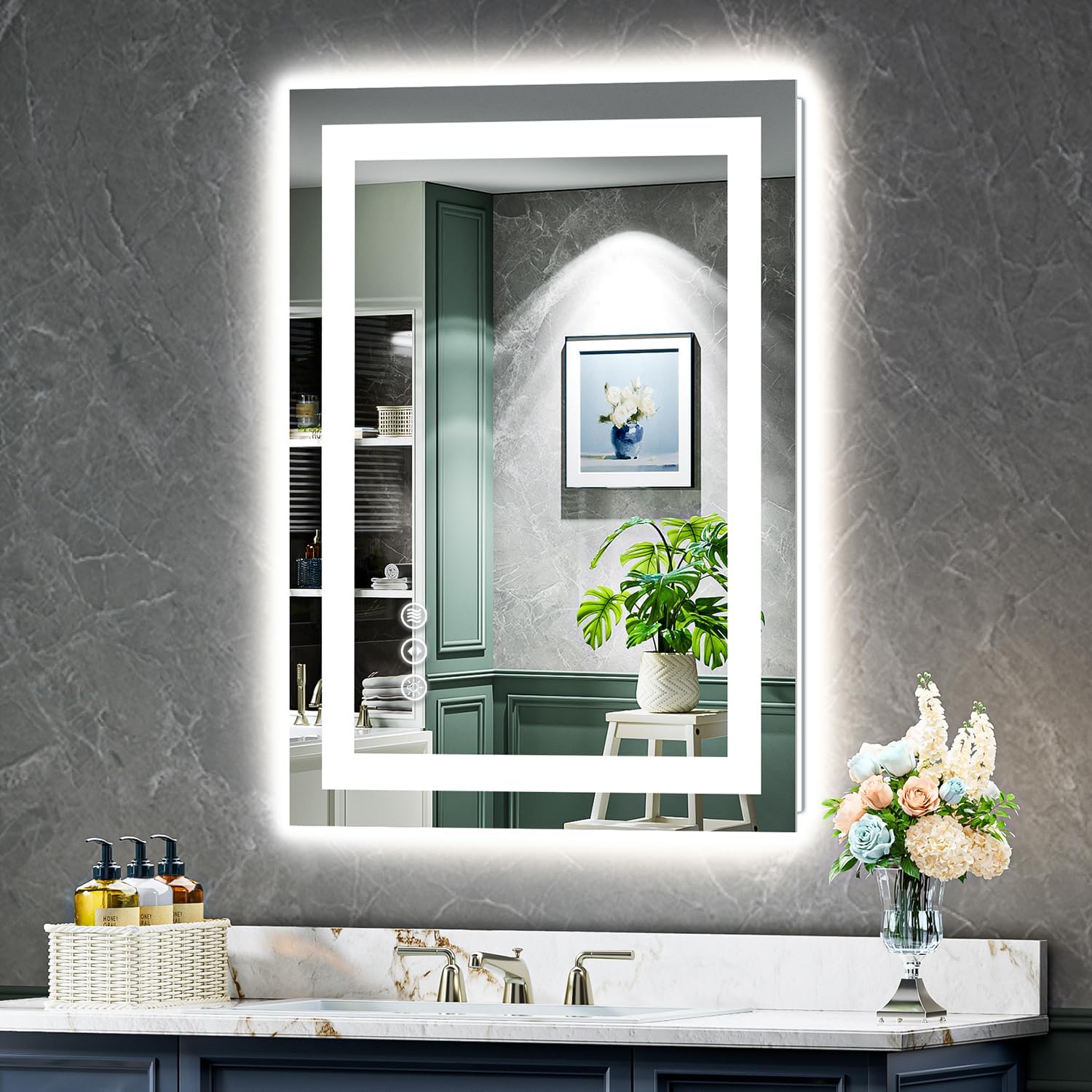 24x32 Inch LED Bathroom Mirror with Lights for Modern Spaces