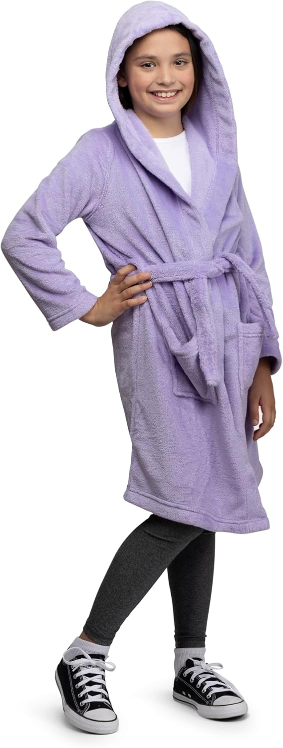 Cozy Kids Hooded Fleece Solid Robe for Ultimate Comfort