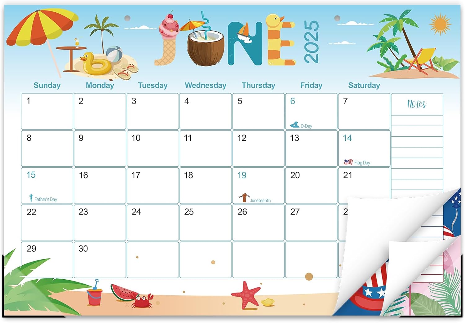 GuassLee 19-Month Desk Calendar 2025-2026 | Large 17x11.5 Monthly Planner