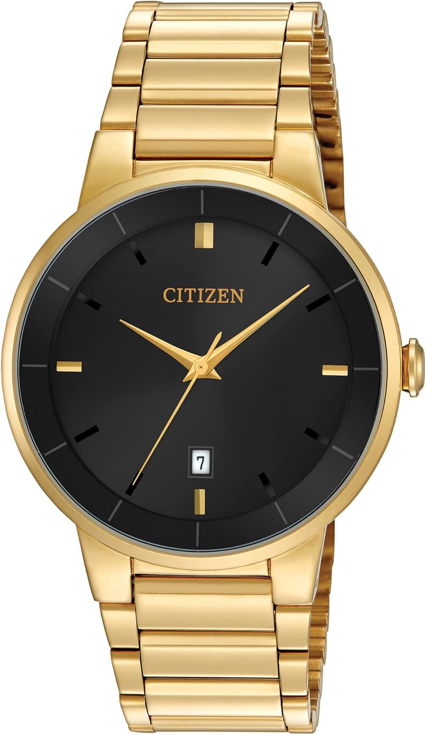 Citizen Quartz Mens Watch: Classic Gold Tone Stainless Steel Style