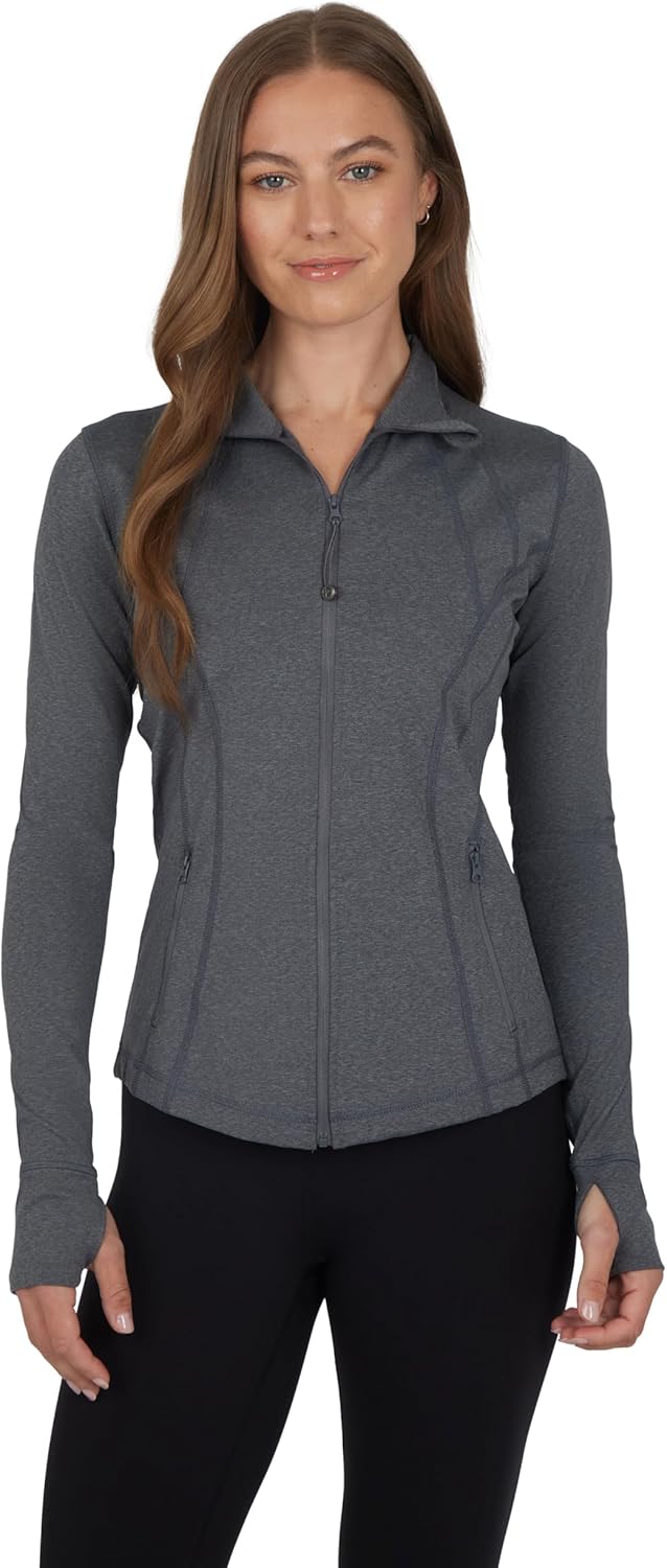 Lightweight Full Zip Running Track Jacket with Thumbholes
