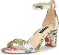 Nine West Pruce Heeled Sandals - Chic Almond Toe Block Heel Clothing
