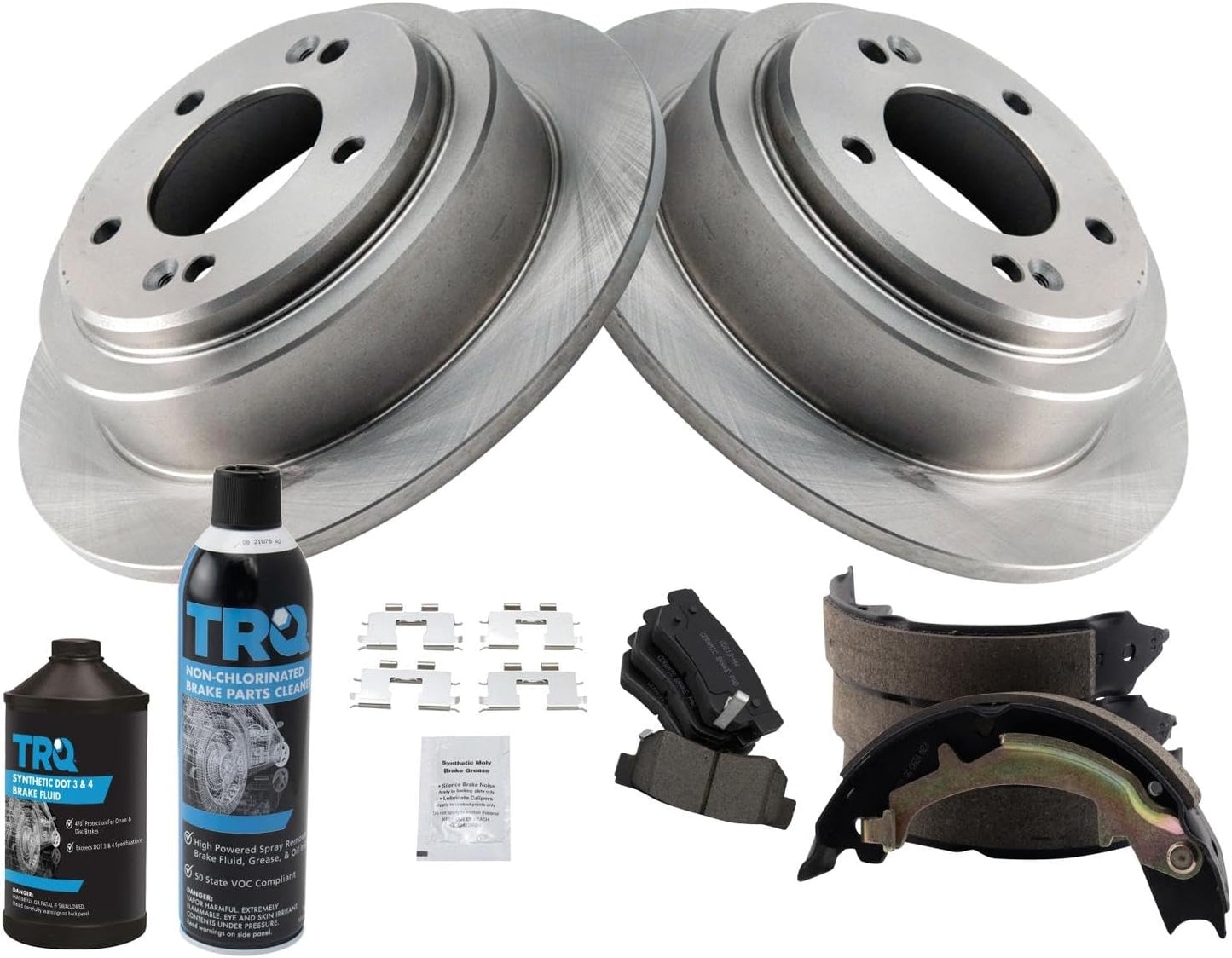TRQ Rear Brake Pad & Rotor Kit for 2004-2006 Kia Amanti