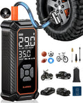 Cordless Tire Inflator Portable Air Compressor - Fast, Dual Power