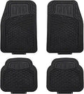 Heavy Duty 4 Piece Car Floor Mat Set, Black - Durable Protection