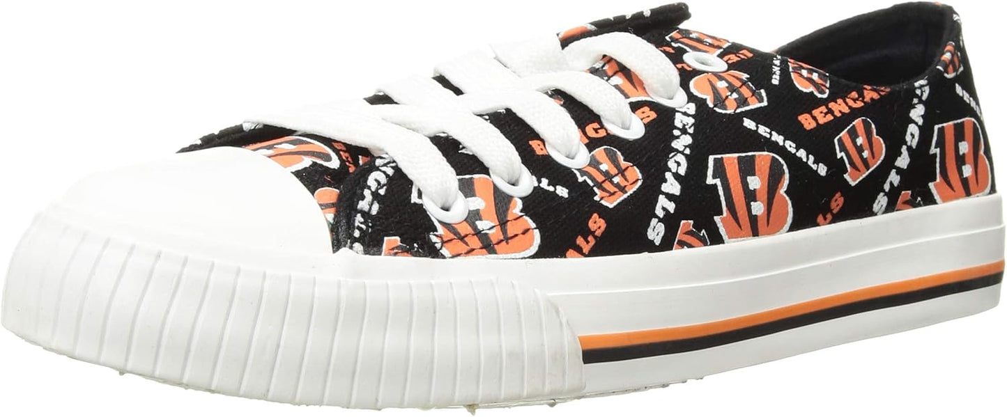 FOCO Women's NFL Team Logo Glitter Low Top Canvas Sneakers