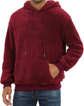 Mens Fuzzy Sherpa Hoodie Pullover Sweatshirt - Cozy Warm Layer