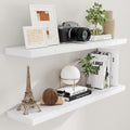 White Floating Shelves 48 in - Deep Farmhouse Wall Shelves set of 2