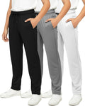 Boys Mesh Open Bottom Active Sweatpants 3 Pack - Breathable Fit