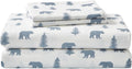 Queen Cotton Flannel Bedding Set (Bears & Trees) - Ultra Soft