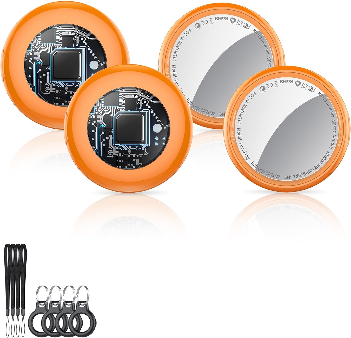 Tukio Air Tracker Tag 4 Pack - Bluetooth Key Finder for iOS