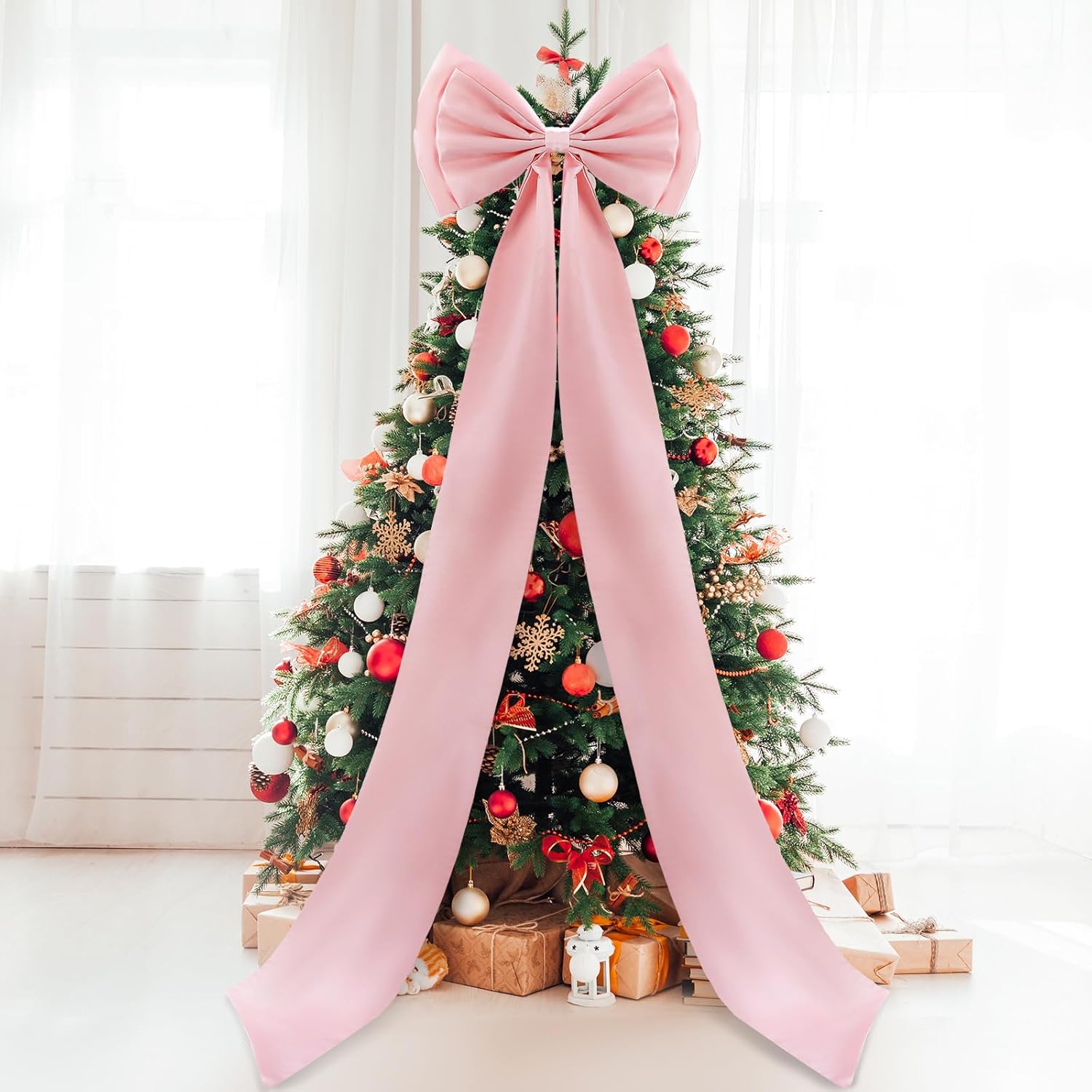 Giant Bow Decor Christmas Tree Topper for Weddings and Events