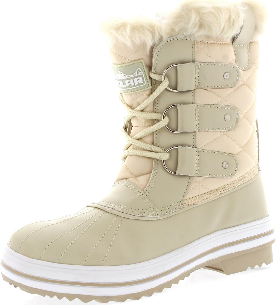 POLAR Womens Snow Boot Quilted Short Winter Waterproof Boots
