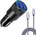 5.4A Fast Car Charger Type C 6ft Cable - Dual USB Fast Charge