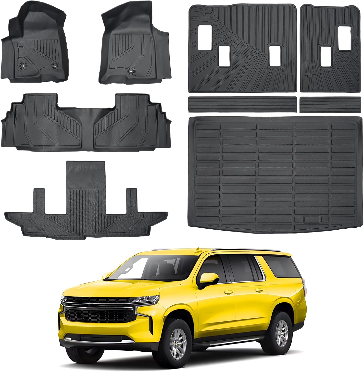 KUST Floor Mats Cargo Mat Set for 2021-2025 Chevy Suburban