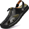 Men's Outdoor Leather Closed Toe Sandals for Beach and Travel