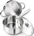 MICHELANGELO 1.5 Quart Saucepan with Steamer - Versatile Small Sauce