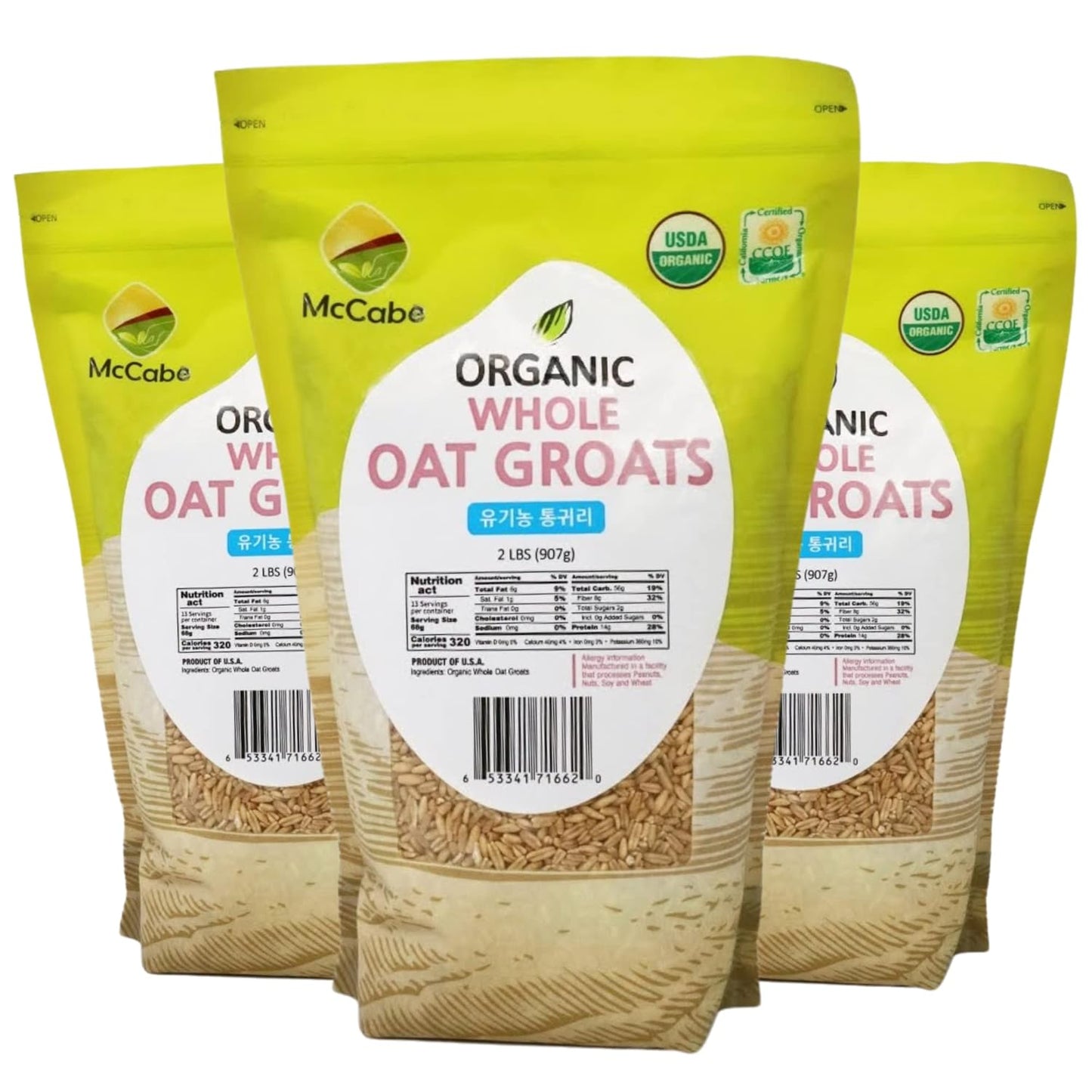 McCabe Organic Whole Oat Groats - Premium Whole Grain Oats