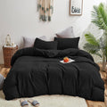 Black Comforter Twin Solid Dark Color Bedding Set - Soft