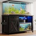 55-75 Gallon Fish Tank Stand with Power Outlets and LED - Oak