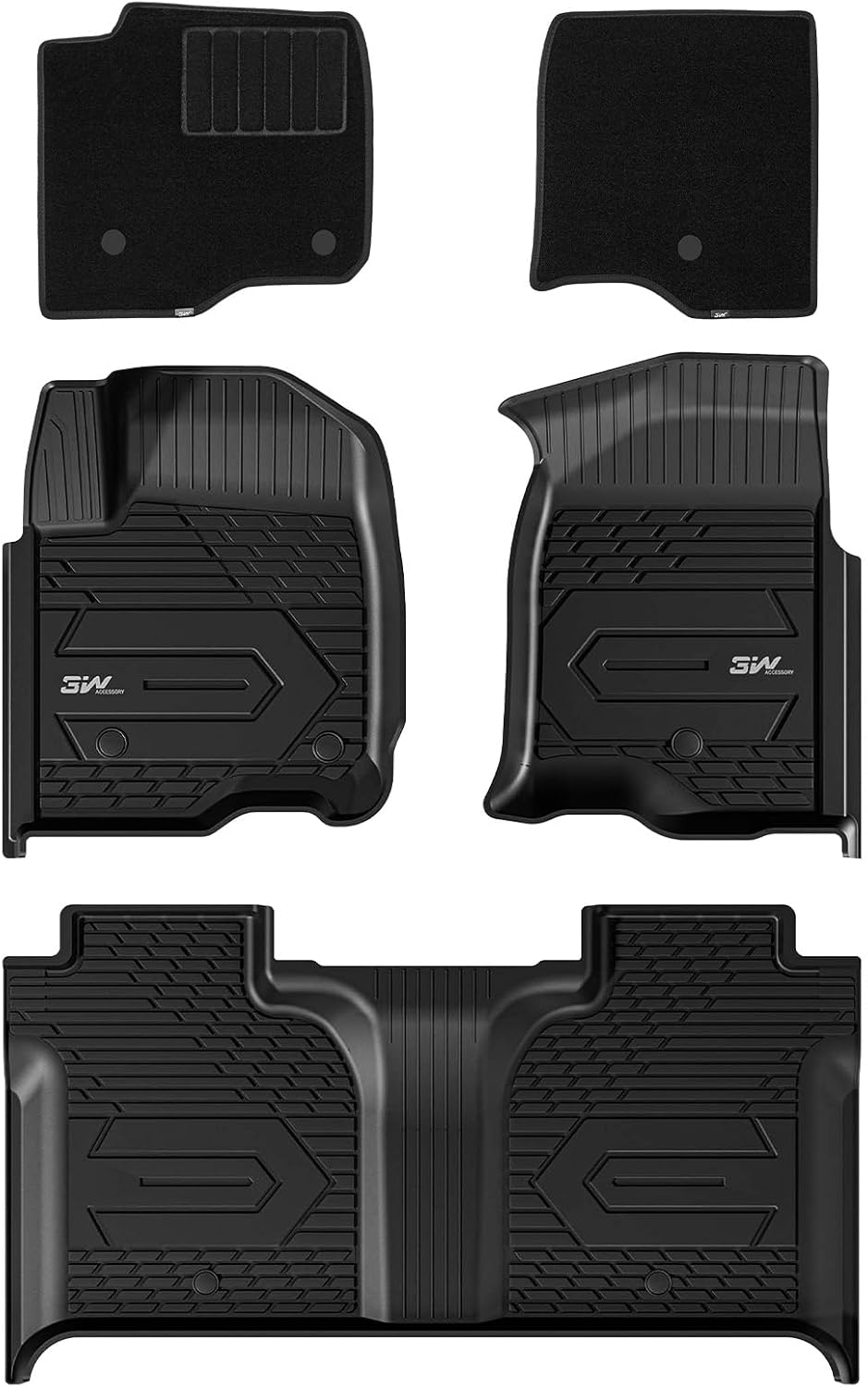3W Floor Mats for 2019-2026 Chevy Silverado & GMC Sierra