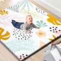 Premium Foam Baby Play Mat 50x50 Removable Cover - Extra Thick Padding