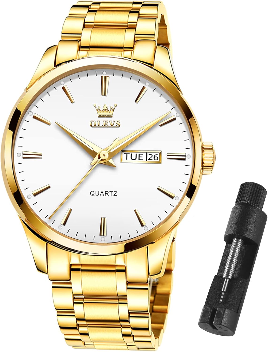 XIN LINGYU Mens Gold Waterproof Date Watch