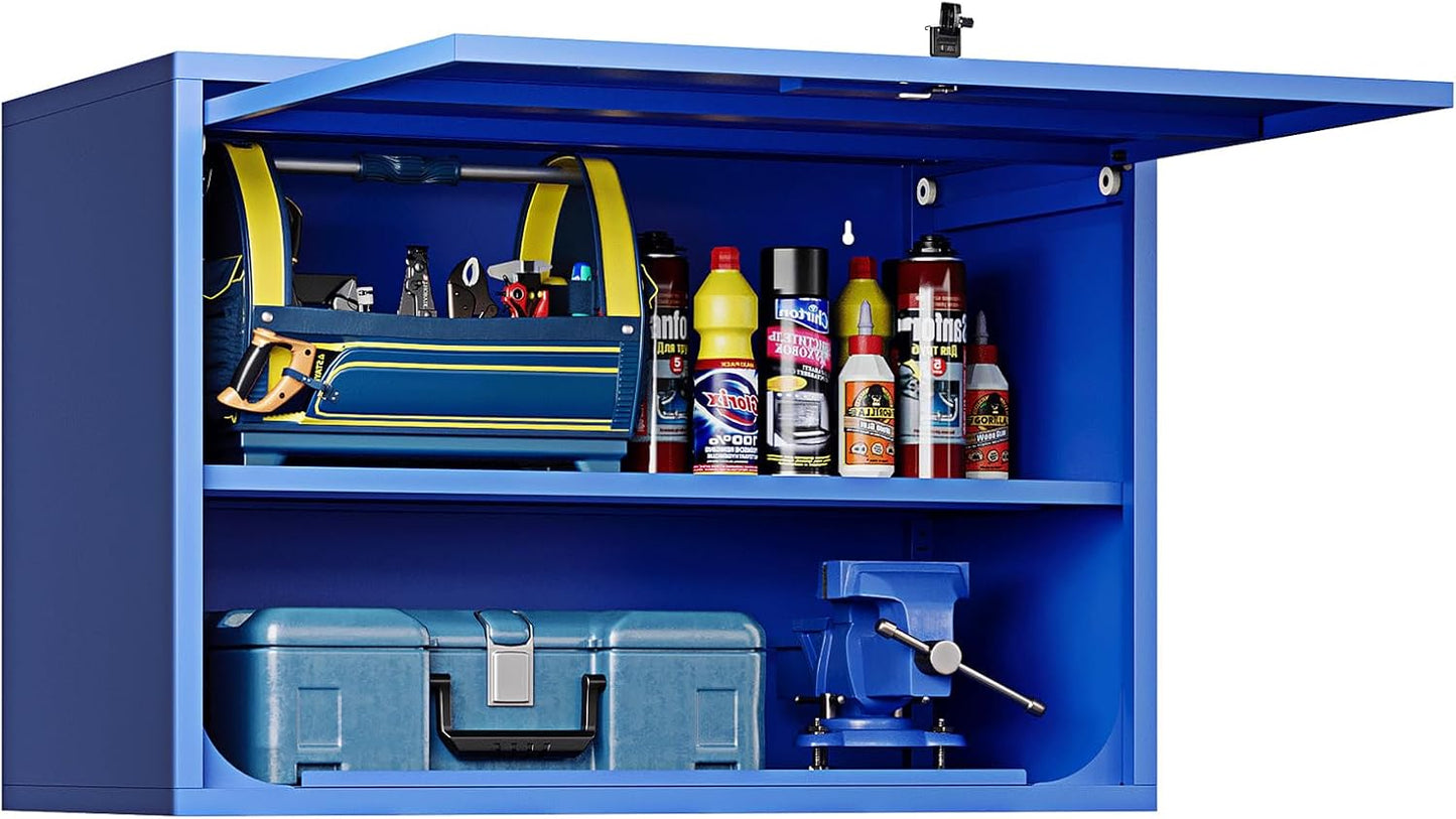 Metal Wall Storage Cabinet for Garage with Adjustable Shelf