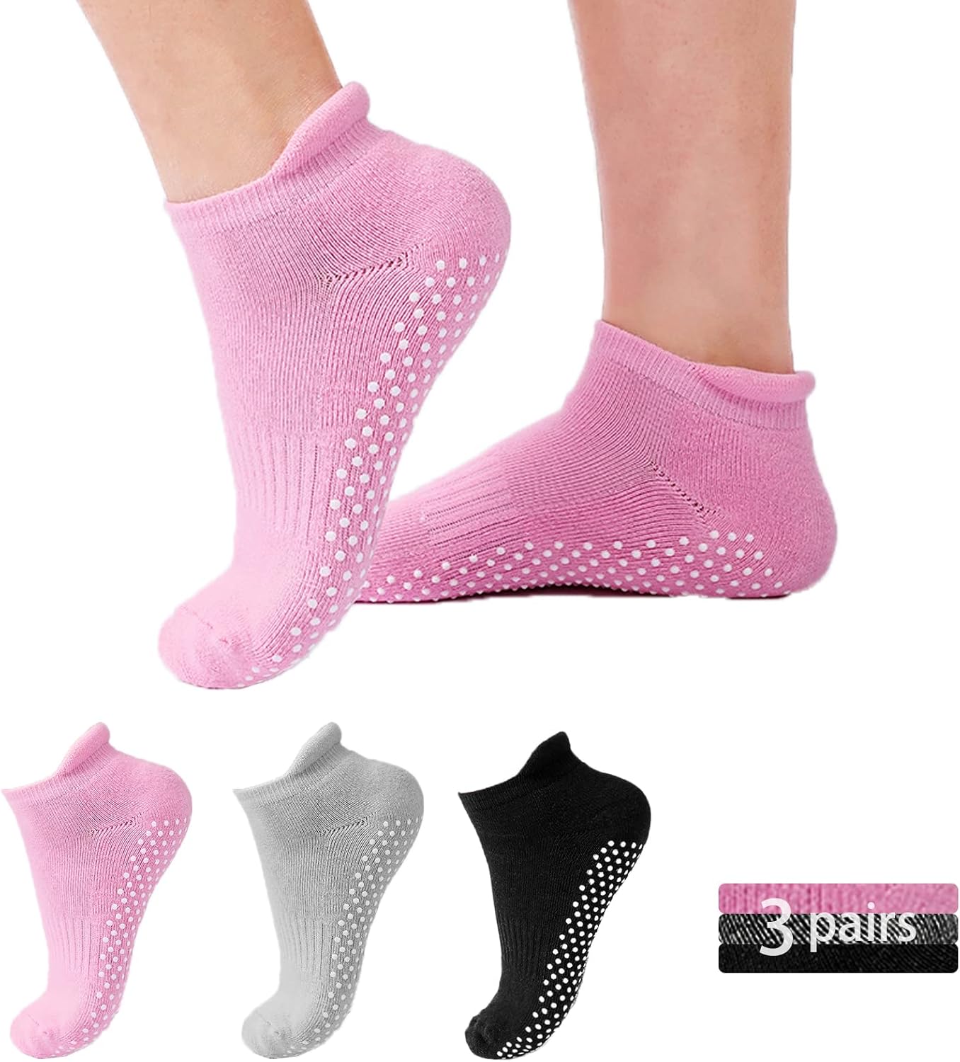 Non-Slip Grippy Pilates Socks for Women