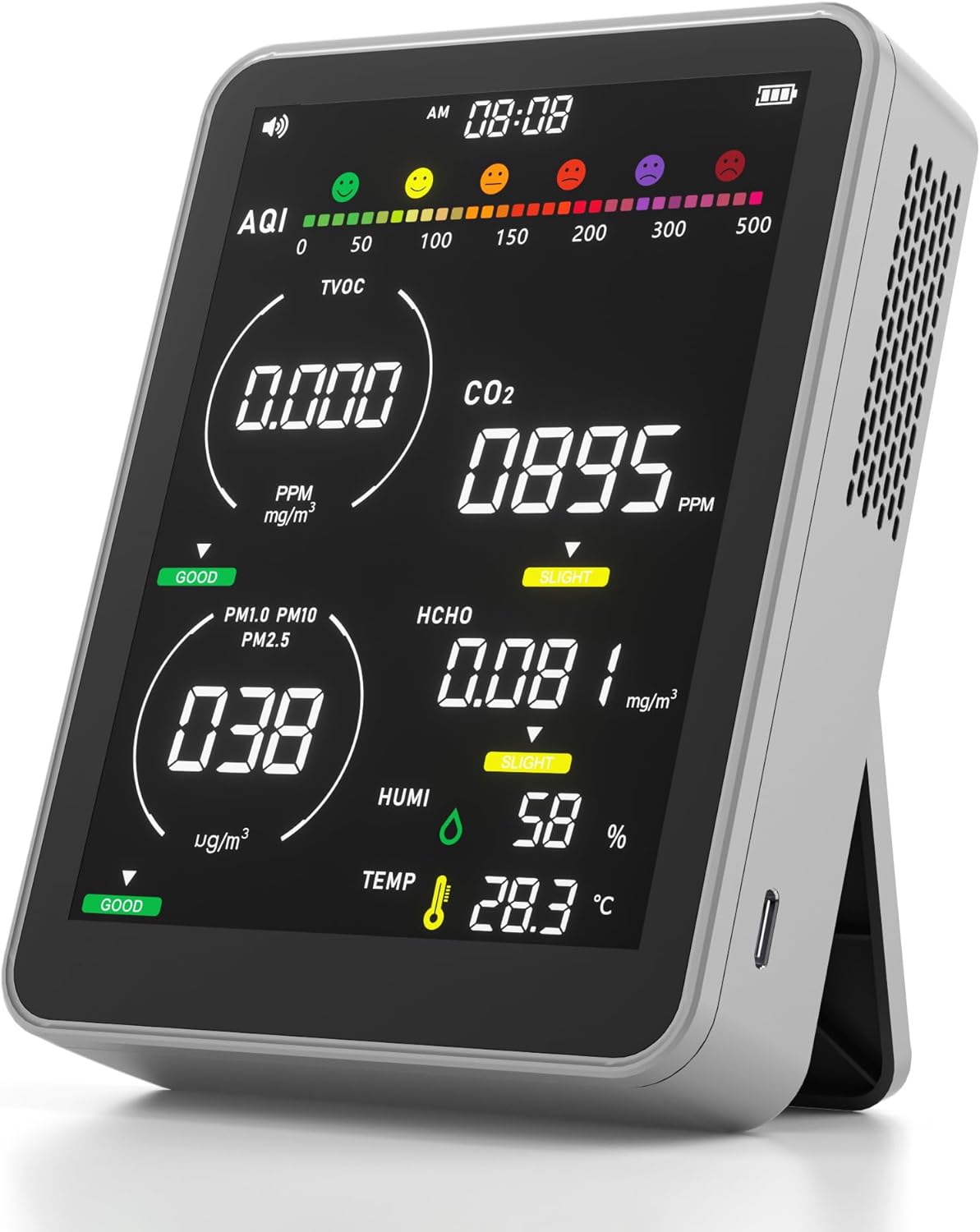SpeedBoost Air Quality Monitor Indoor for Home & Office