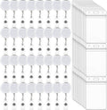 Retractable Badge Reel Clips with Vertical ID Card Holders - 100 Pack
